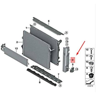 BMW 3-4 Seriya F30/F32/F36 (2017-2019) LCI, Radiatorun Kronşteyni Sağ-Sol, B46/B48. China, 17119487032/17119487033