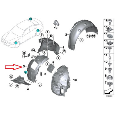 BMW 3 Seriya F30 (2012-2018), Ön Qanadaltı Sağ-Sol. China, 51717260725/51717260726