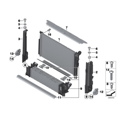 BMW 3-4 Seriya F30/F32/F36 (2012-2016), Su Radiatoru N20. China, 17117618807