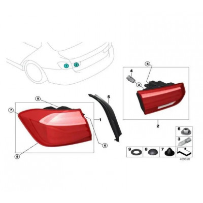 BMW 3 Seriya F30 (2012-2018), Stopun Rezini Sağ-Sol. China, 51497453333/51497453334