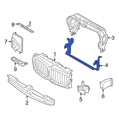 BMW X Seriya G05 (2019-up), Su Radiatorun Alt Kronşteyni B48D-B58X. China, 51747421678