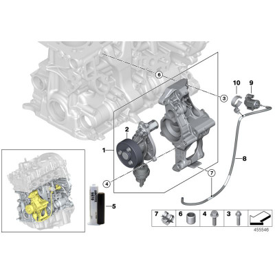 BMW 3-5 Seriya F30/F32/F36/G20/G30 (2017-2021), LCI Su Pompası B46/B48. China, 11518638026