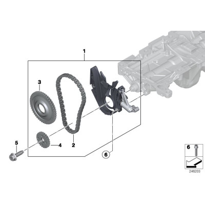 BMW 1-5 Seriya F20/F21/F22/F30/F32/F36/F10 (2010-2016), N20 Mühərrik Alt Zəncir Dəsti, China, 11417605366