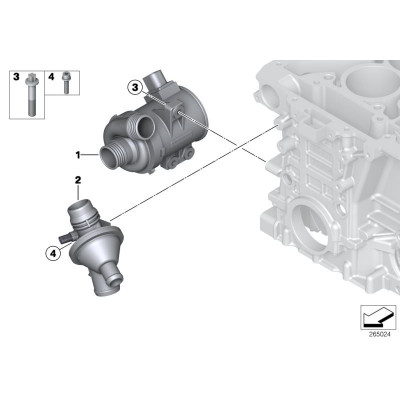 BMW 3-5 Seriya F30/F32/F36/F10 (2012-2016), Termostat N20-N26. China, 11538635689