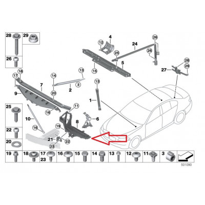 BMW 5 Seriya F10 (2010-2016), Fara salazkası Sağ-Sol. China, 51647200793/51647200794