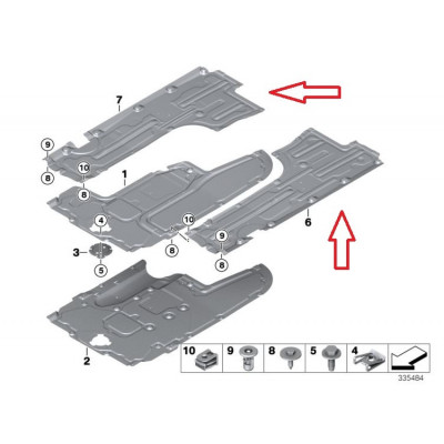 BMW 5 Seriya F10 (2010-2016), Alt Qoruyucusu Sağ-Sol. China, 51757207267/51757207268