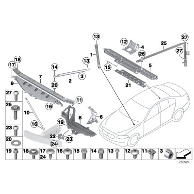 BMW 5 Seriya F10 (2010-2016), Üst panel. China, 51647200689