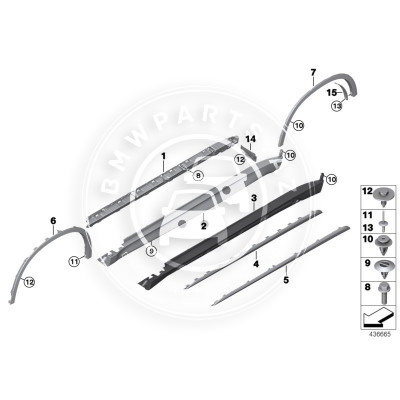 BMW X Seriya F15 (2014-2018), Qanad Arka Arxa Sol M-Perfomance. China, 51777378583