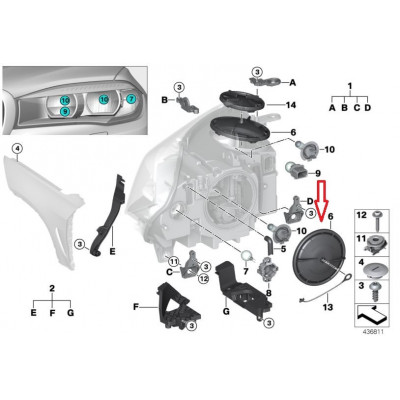 BMW X Seriya F15/F16 (2014-2019), Fara Qapaqı. China, 63117379845