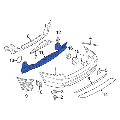 BMW 3-4 Seriya F30/F32/F36 (2012-2020), Arxa şveller. China, 51127256928