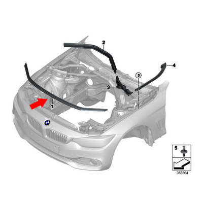 BMW 3-4 Seriya F30/F32/F36 (2012-2019), Kapot rezini. China, 51767255802