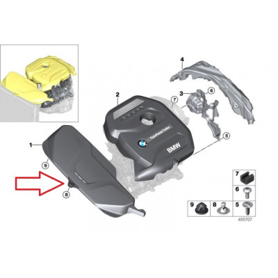 BMW 3-4 Seriya F30/F32/F36 (2015-2019), B46/B48 Mühərrik üst qapaq. China, 11128638196