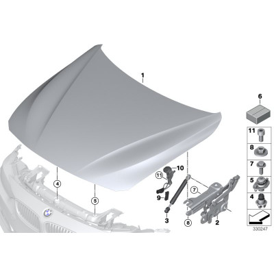 BMW 3-4 Seriya F30/F32/F36 (2012-2019), Kapot. China, 41007290944