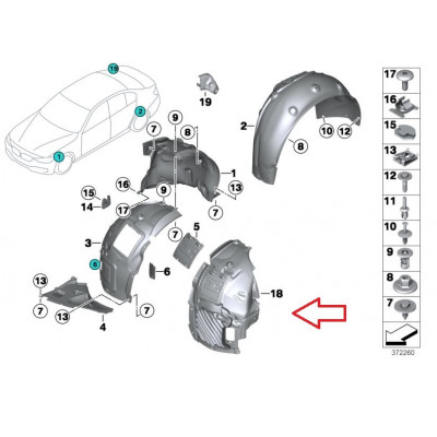 BMW 4 Seriya F32/F36 (2014-2019), Ön Qanadaltı Sağ-Sol. China, 51717260729/51717260730