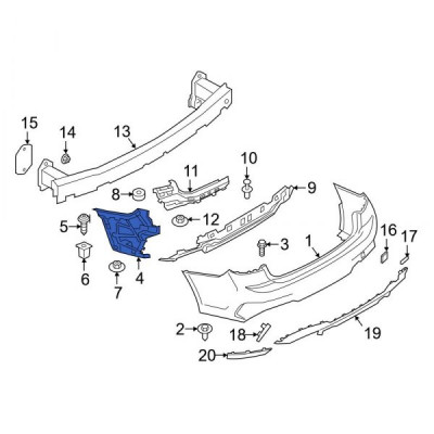 BMW 3 Seriya G20 (201-2023), M-Perfomance Bufer Salazkası Sağ-Sol. China, 51128069393/51128069394