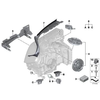 BMW 5 Seriya G30 (2016-2020), Fara Alt kronşteyni, Sağ-Sol. China, 63117215277/63117215278