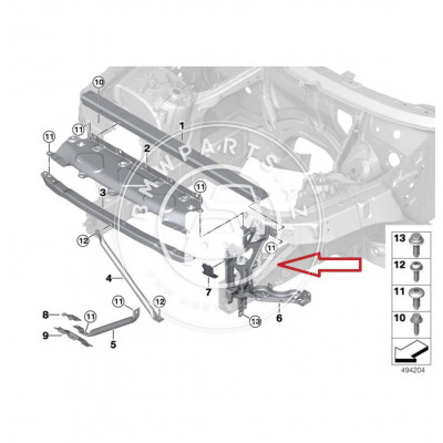 BMW 5 Seriya G30 (2017-up), Üst ön panel. China, 51647357205