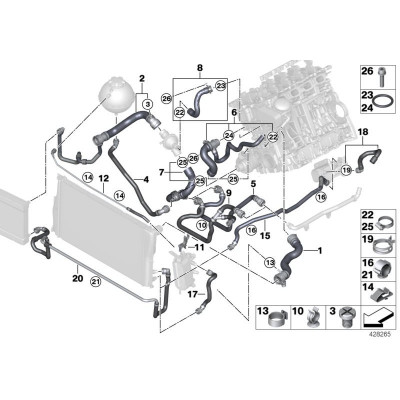 BMW 5 Seriya F10 (2010-2016), Su borusu. China, 17127619684